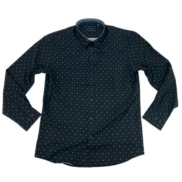 7 Diamonds Men's Button Down Shirt | Black & Blue | Size S - Picture 1 of 2